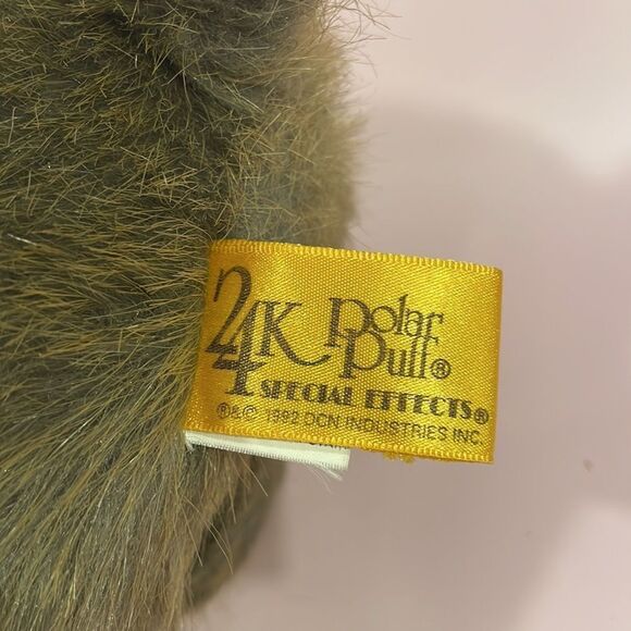 1992 Vintage 24K Special Effects Polar Puff dog terrier stuffed animal plaid EUC - Picture 8 of 9